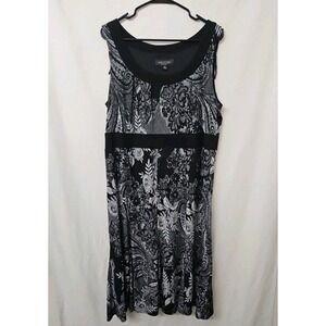 Perceptions New York Womens Sz 18 Shift Dress Sleeveless Stretchy Goth Corpcore